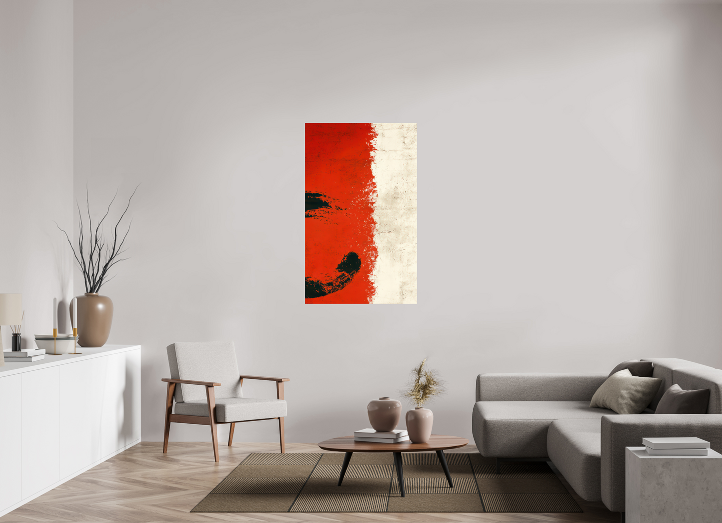32 x 51.9″, Fine Art Print On Aluminum Dibond Abstract Paint Brush Circle Right