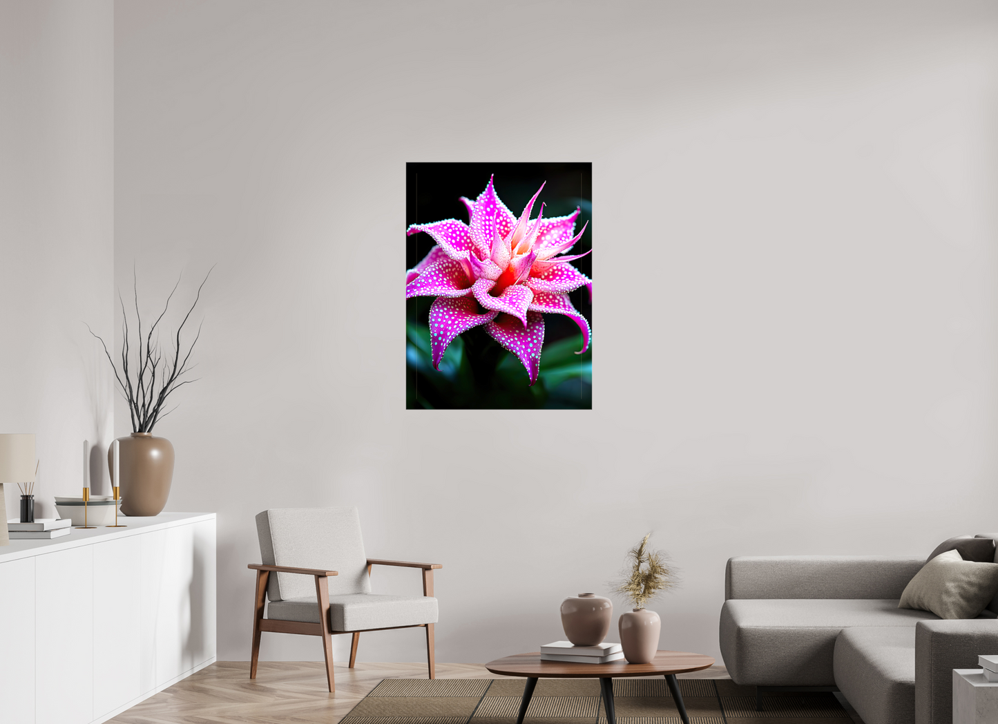 30 x 40″, Glossy Canvas Pink Mushroom Flower