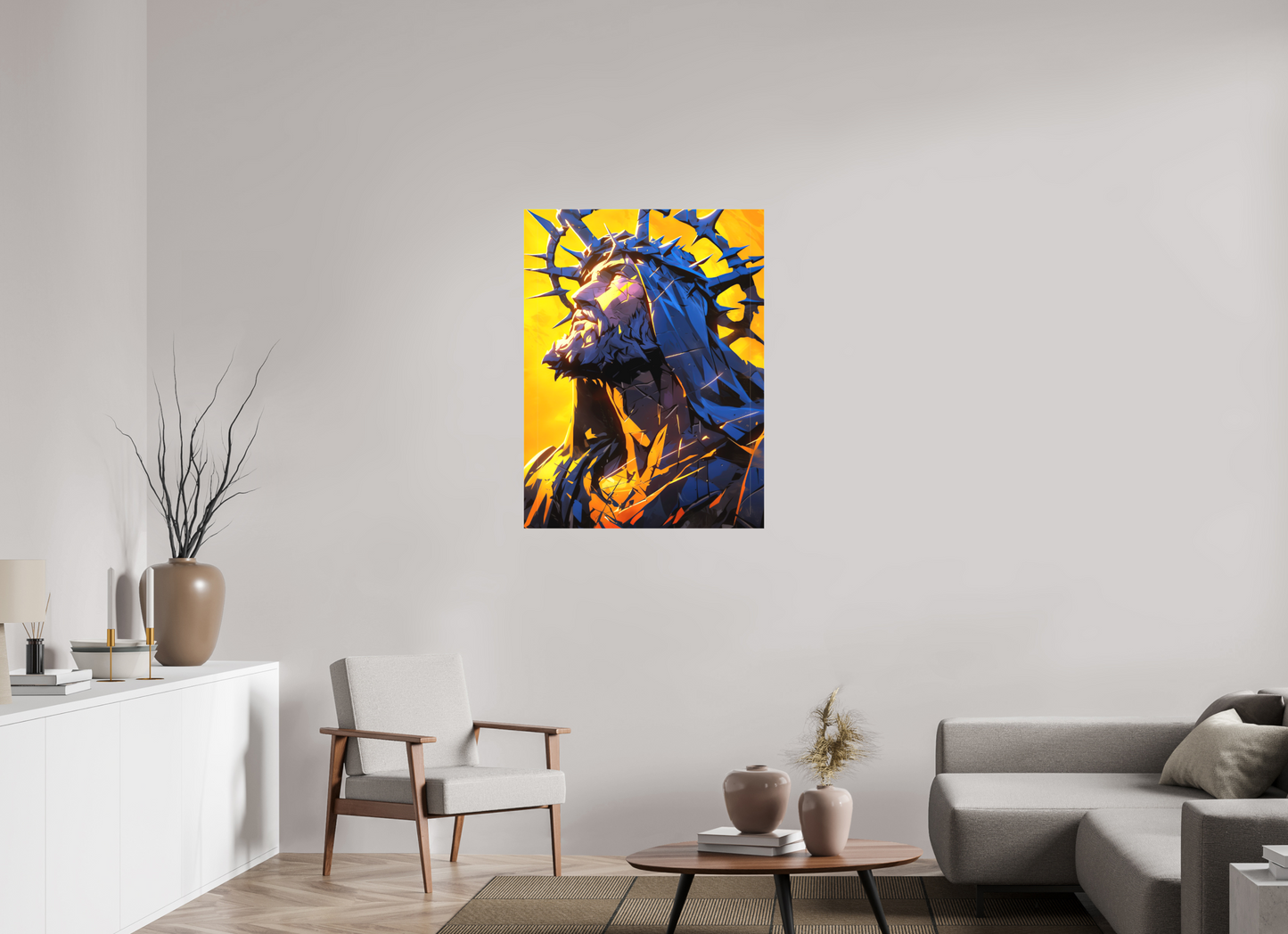 30 x 40″, Textile on Canvas Jesus