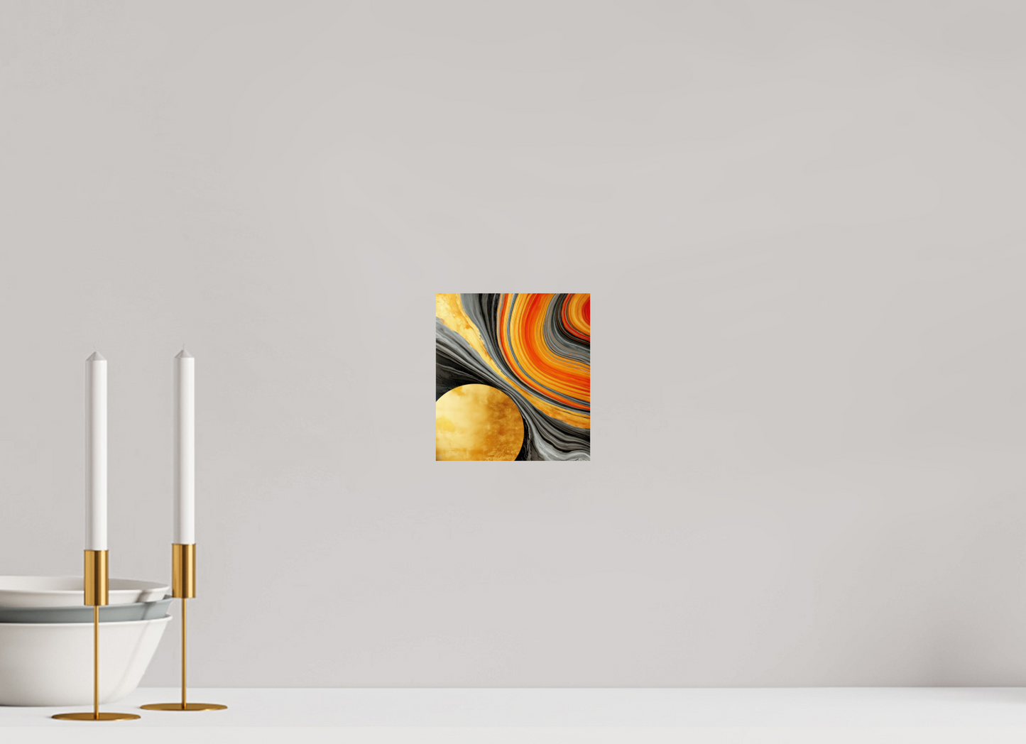6 x 6.5″, Fine Art Print On Aluminum Dibond Abstract Gold Geode