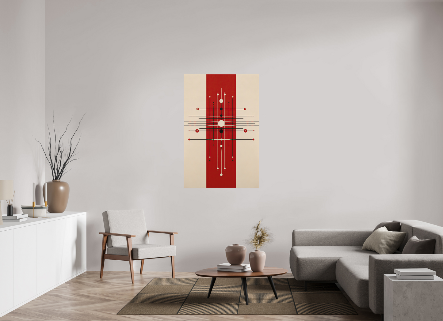 35 x 53″, Photo Print on Aluminum Backing Red Line