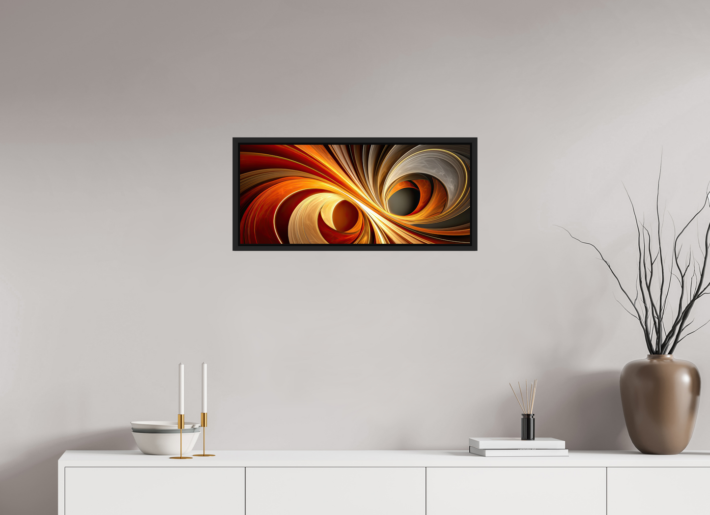 27.9 x 12″, Fine Art Print on Aluminum Dibond with Boarder Wacky Swirl