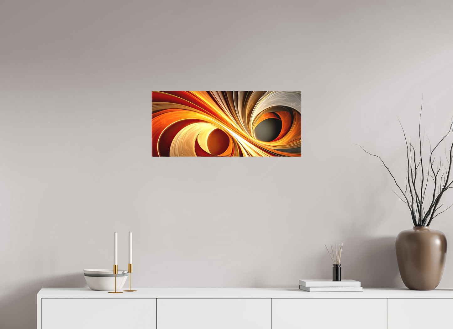 27.9 x 12″, Textile on Canvas Wacky Swirl