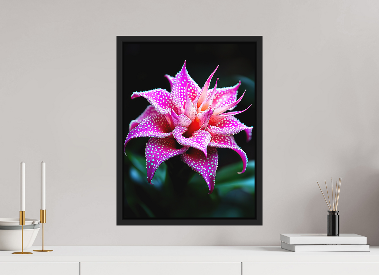 15 x 20″, Photo Print on Aluminum Backing with boarder Pink Mushroom Flower