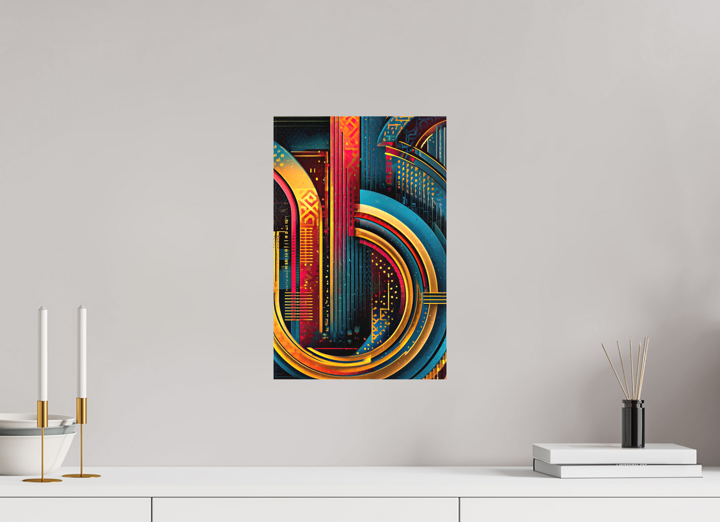 10 x 15.4″, Textile on Canvas Abstract Jazz