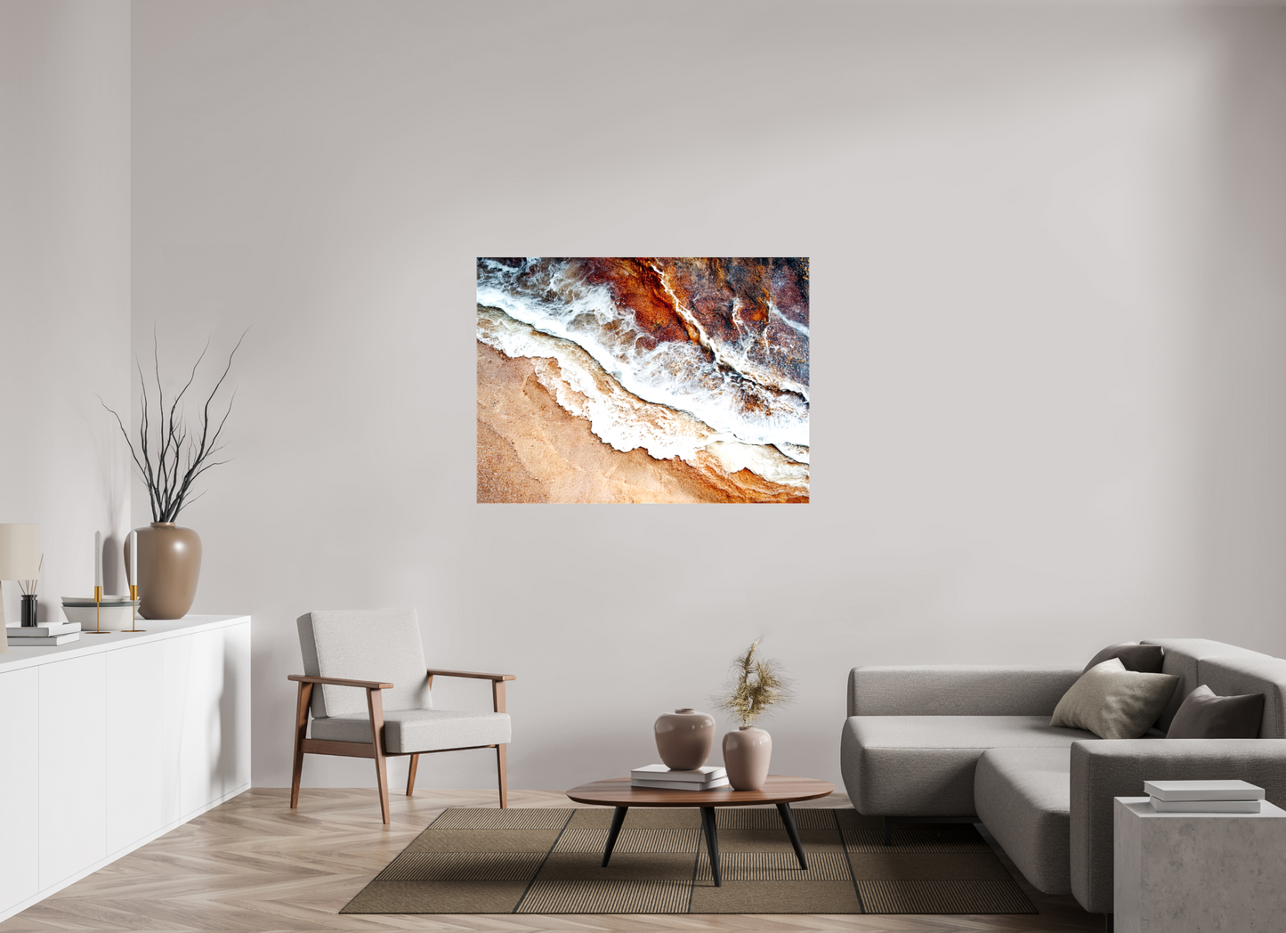 52.8 x 39″, Glossy Canvas Desert Water