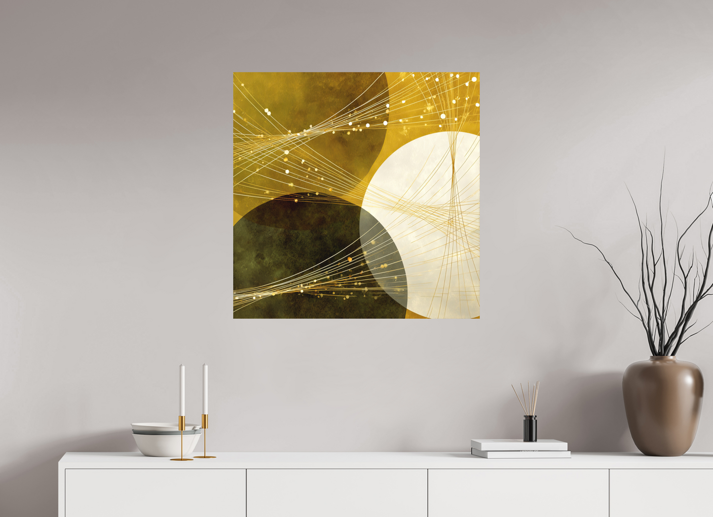 30 x 30″, Photo Print on Aluminum Backing Lime Circles