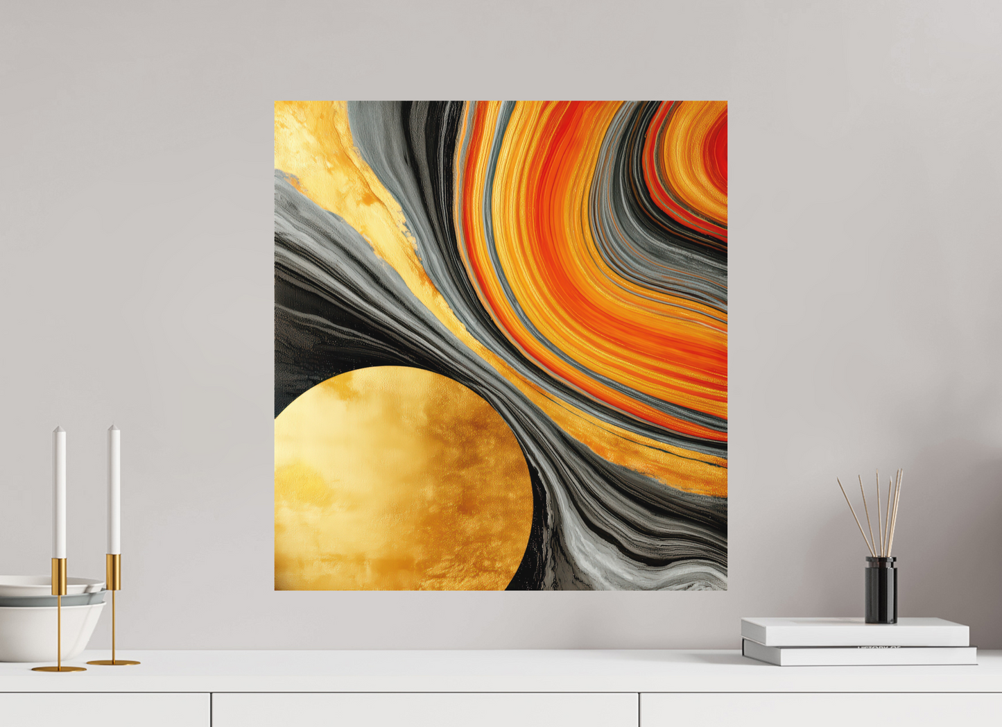 20 x 21.6″, Photo Print on Aluminum Backing Abstract Gold Geode