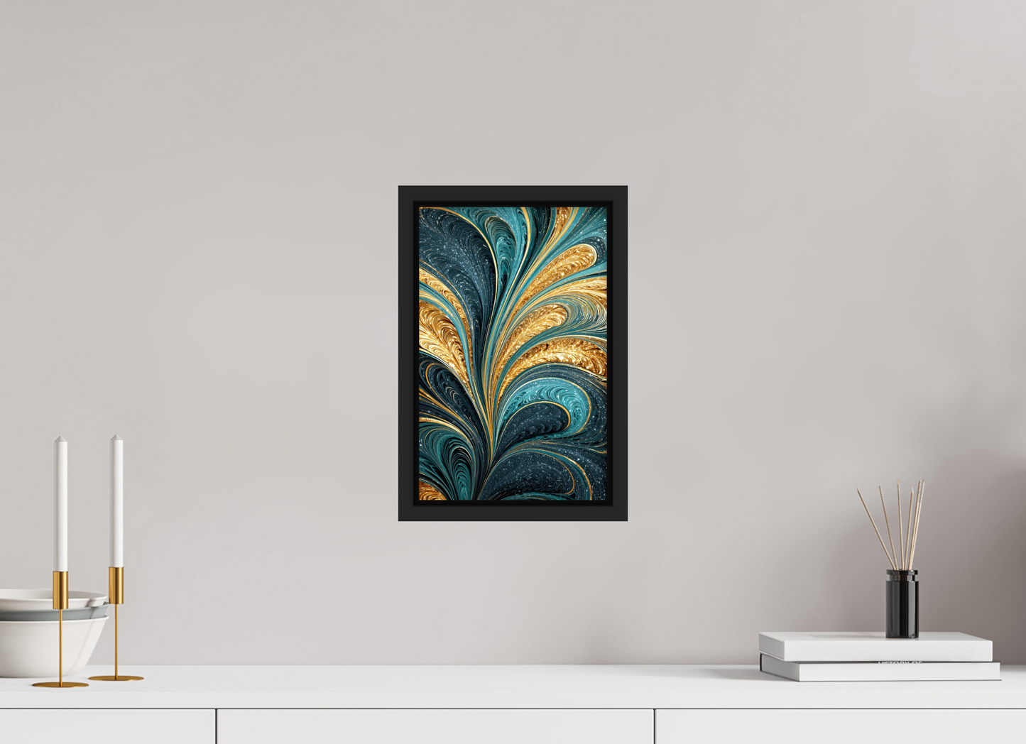 8 x 12.5″, Fine Art Print on Aluminum Dibond with Boarder Art Deco Swirl