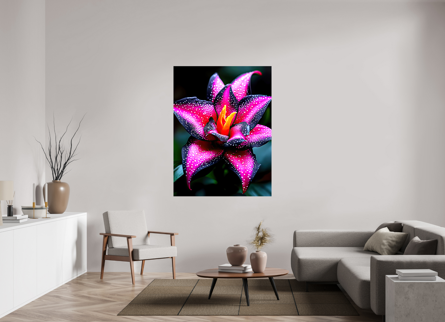 45 x 60″, Glossy Canvas Pink Poison Flower