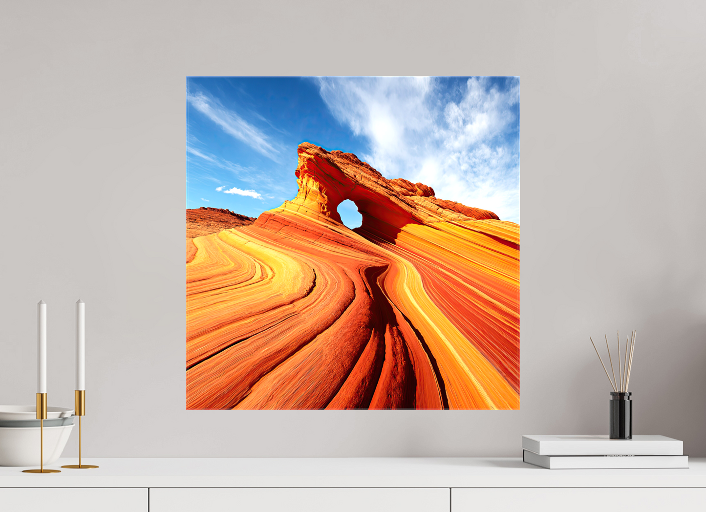 20 x 20″, Glossy Canvas Desert Rock Formation