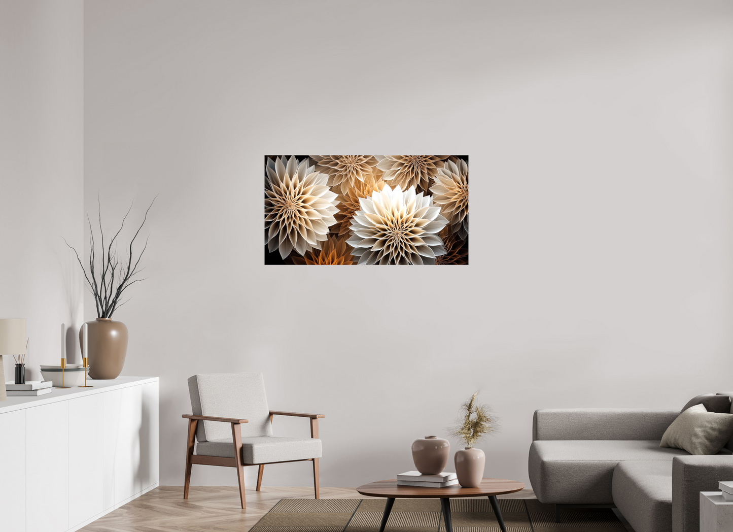 45 x 24″, Glossy Canvas Pollen Flowers