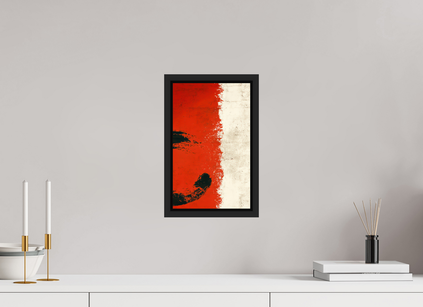 8 x 13″, Fine Art Print on Aluminum Dibond with Boarder Abstract Paint Brush Circle Right