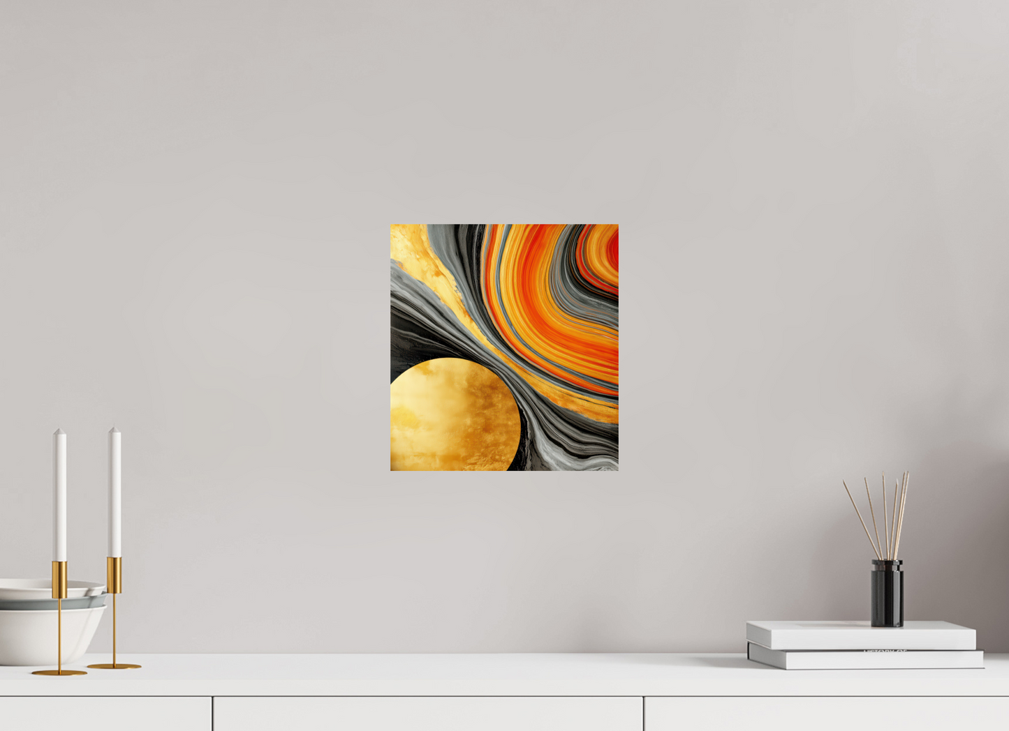 10 x 10.8″, Fine Art Print On Aluminum Dibond Abstract Gold Geode
