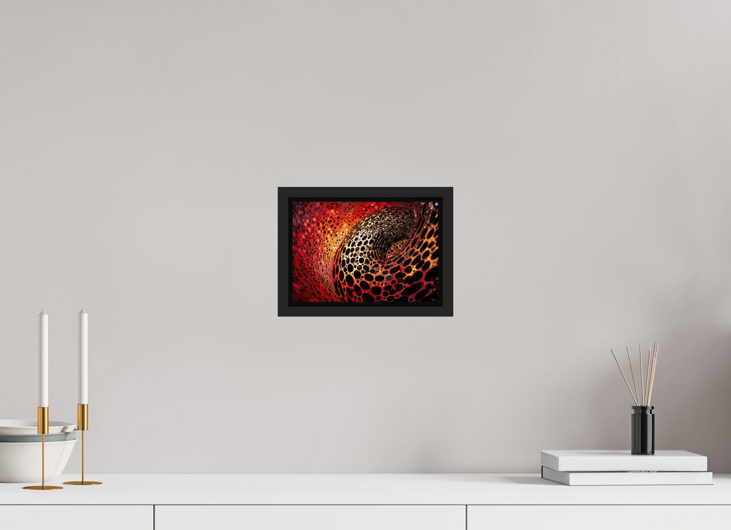 8.7 x 6″, Fine Art Print on Aluminum Dibond with Boarder Red Leopard