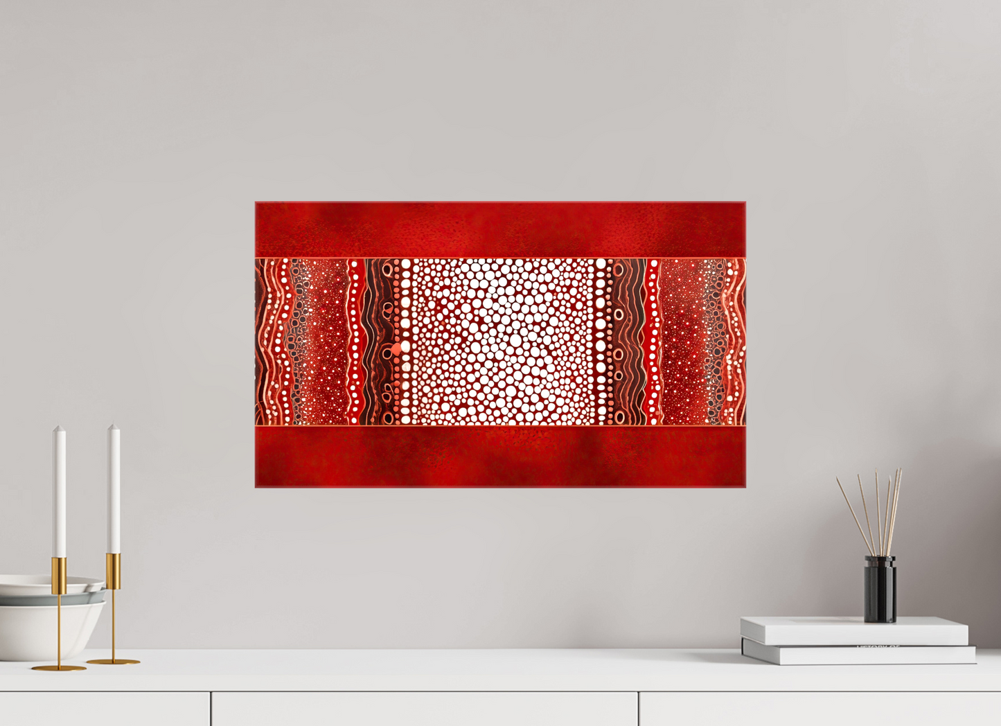20.8 x 12″, Glossy Canvas Red Layers 1