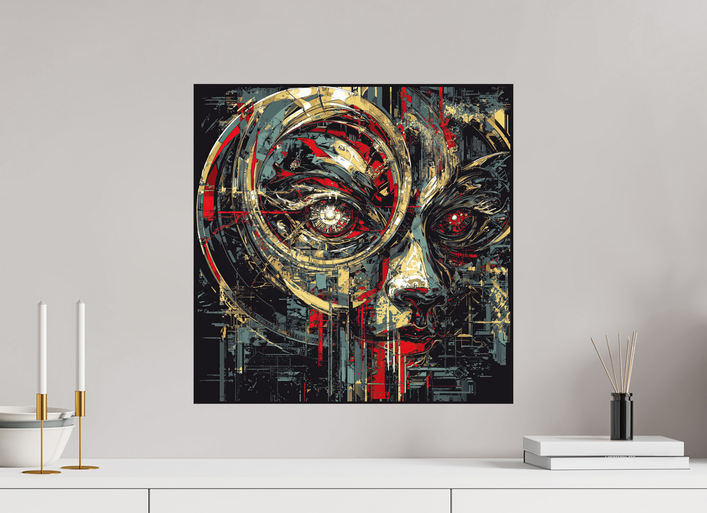 20 x 20″, Photo Print on Aluminum Backing Abstract Female Eye