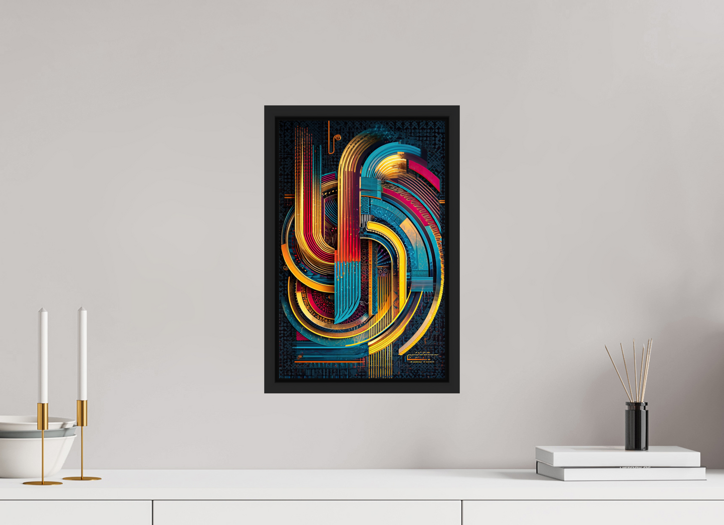 10 x 15.6″, Fine Art Print on Aluminum Dibond with Boarder Abstract Jazz 2
