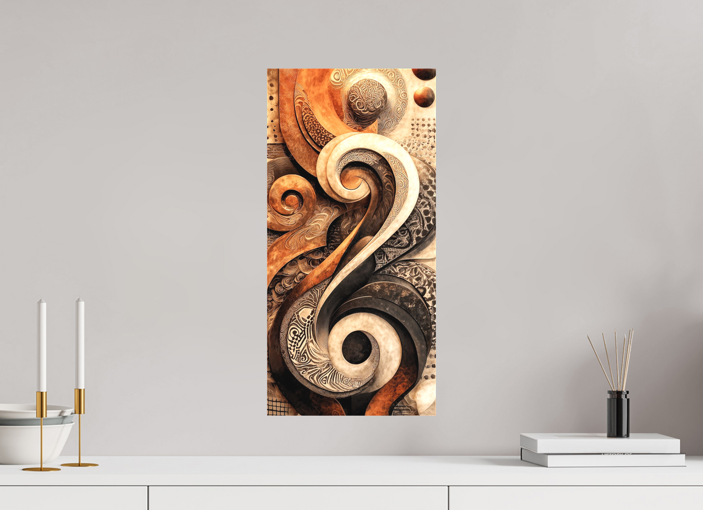 10 x 20.9″, Textile on Canvas Abstract Shapes 2