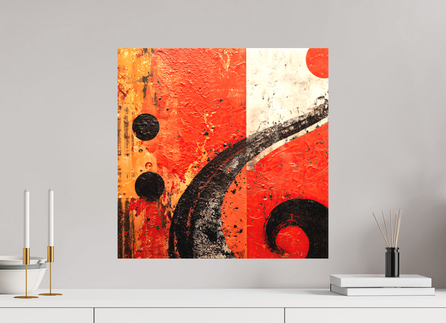 20 x 20″, Textile on Canvas Abstract Musical Note