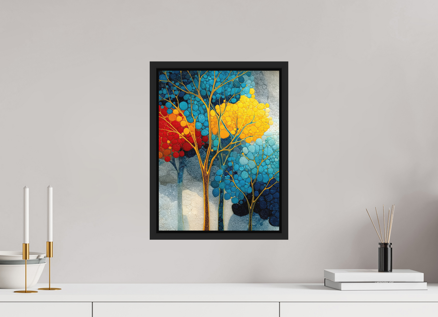 12 x 16″, Photo Print on Aluminum Backing with boarder City Trees
