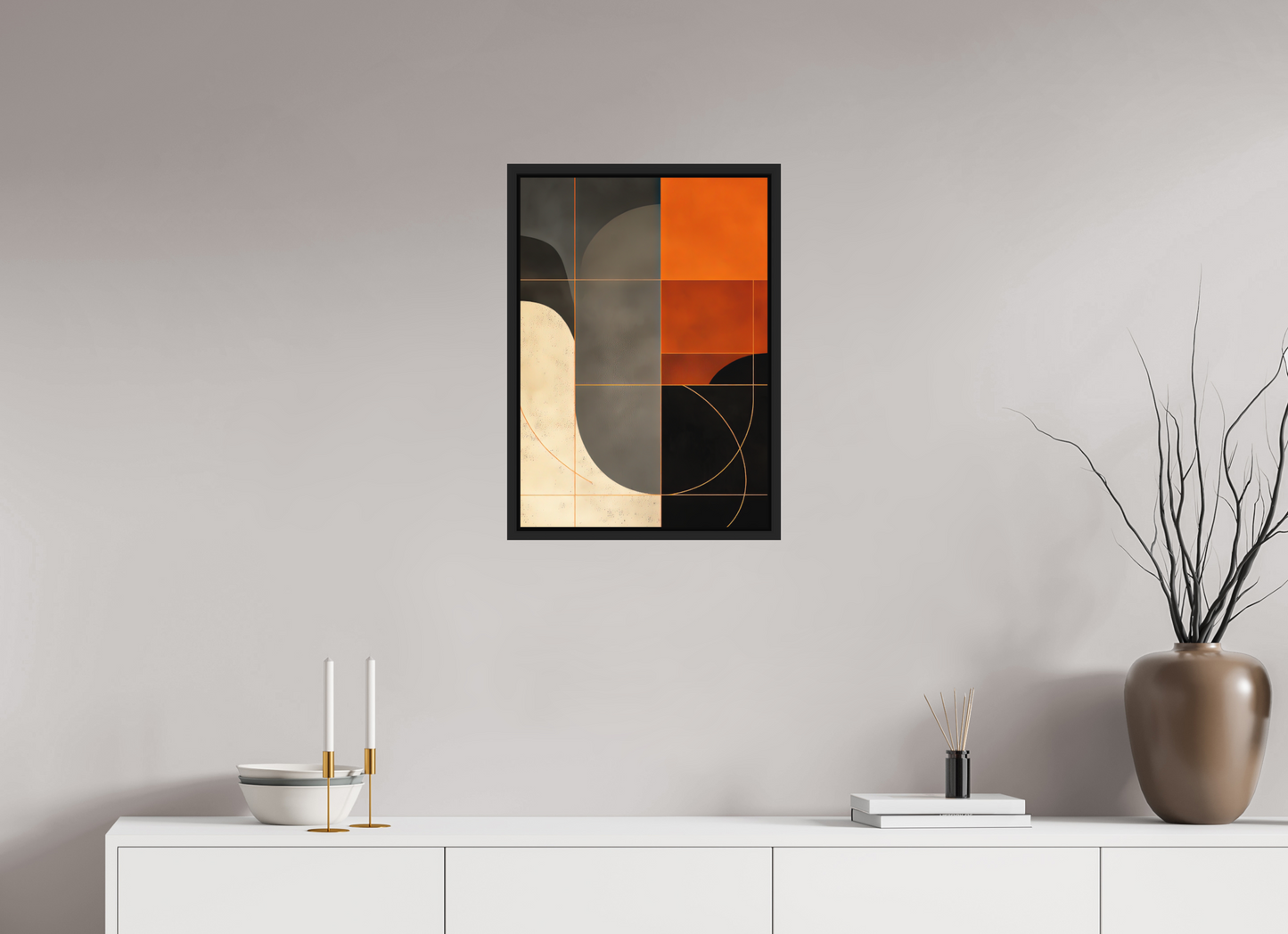 ISO A2 (42 x 59,4 cm), Photo Print on Aluminum Backing with boarder Abstract Squares
