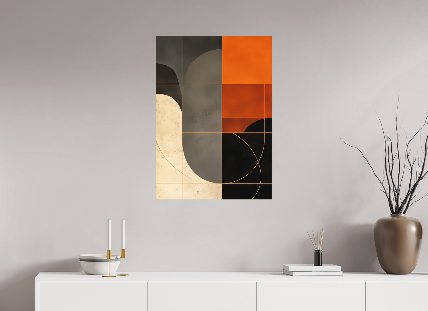 ISO A1 (59,4 x 84,1 cm), Photo Print on Aluminum Backing Abstract Squares