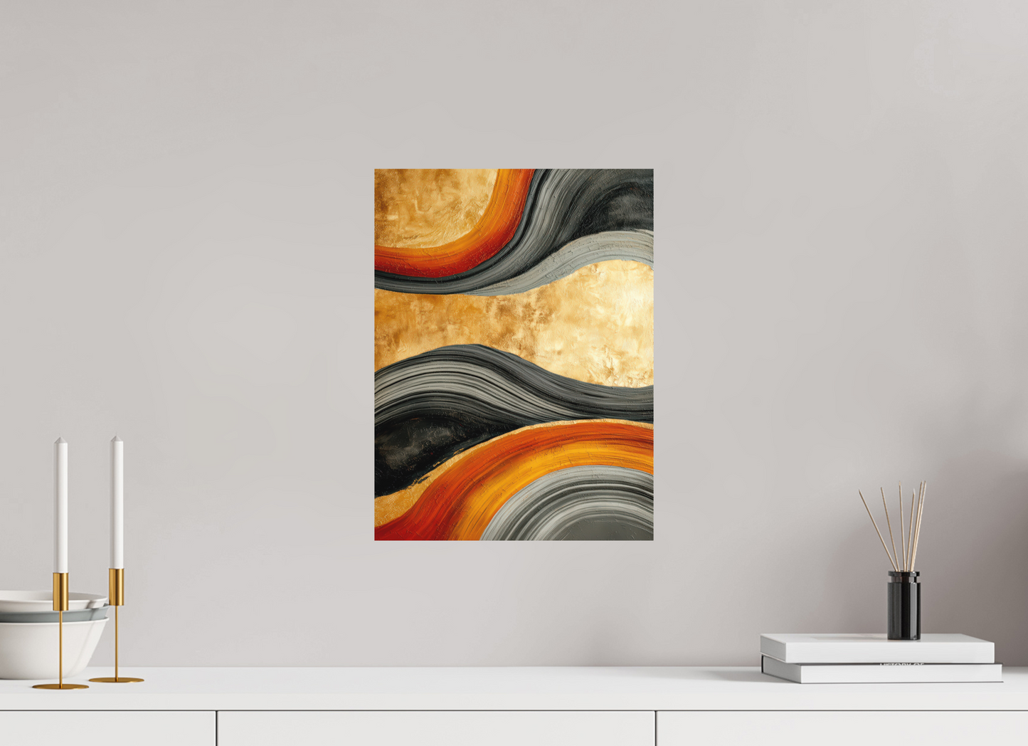 12 x 16″, Photo Print on Aluminum Backing Abstract Gold Geode 3