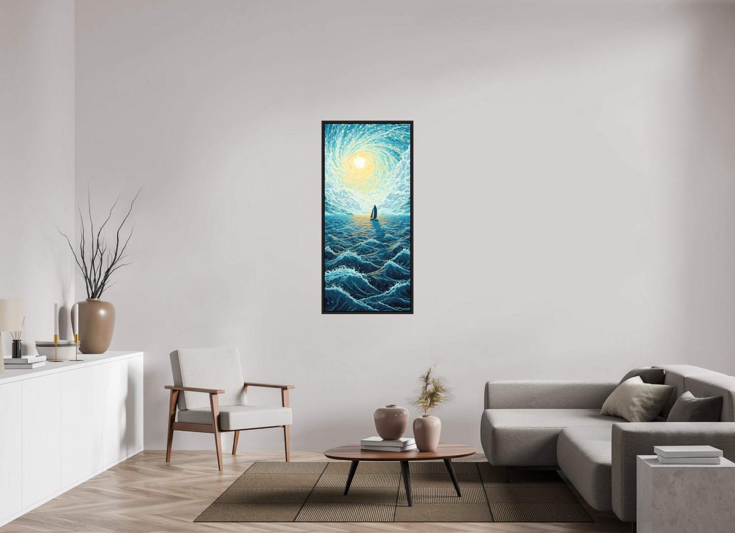 24 x 52.5″, Photo Print on Aluminum Backing with boarder Sail to the Sun