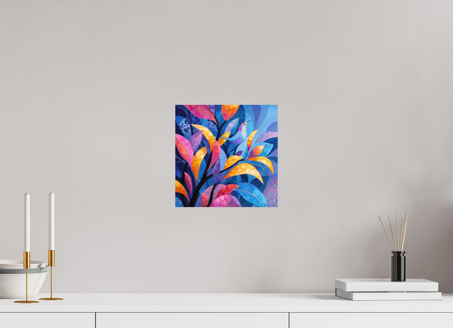 10 x 10″, Photo Print on Aluminum Backing Tropical Bird