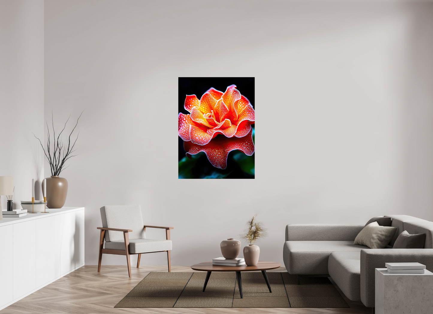 36 x 48″, Glossy Canvas Orange Flower