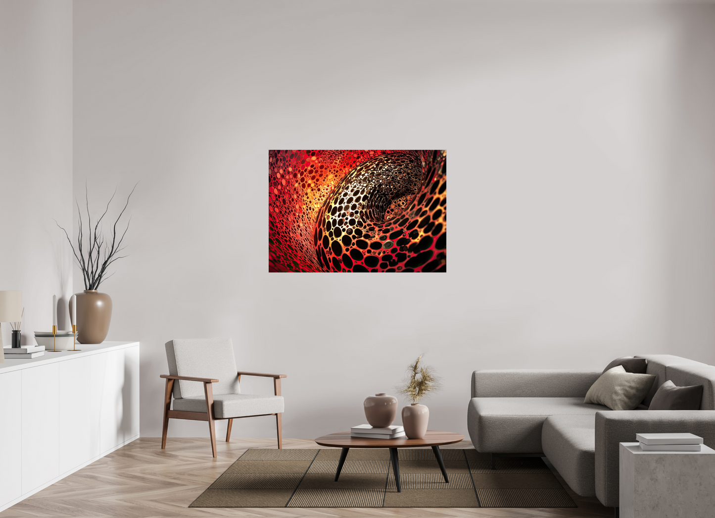 50.8 x 35″, Glossy Canvas Red Leopard