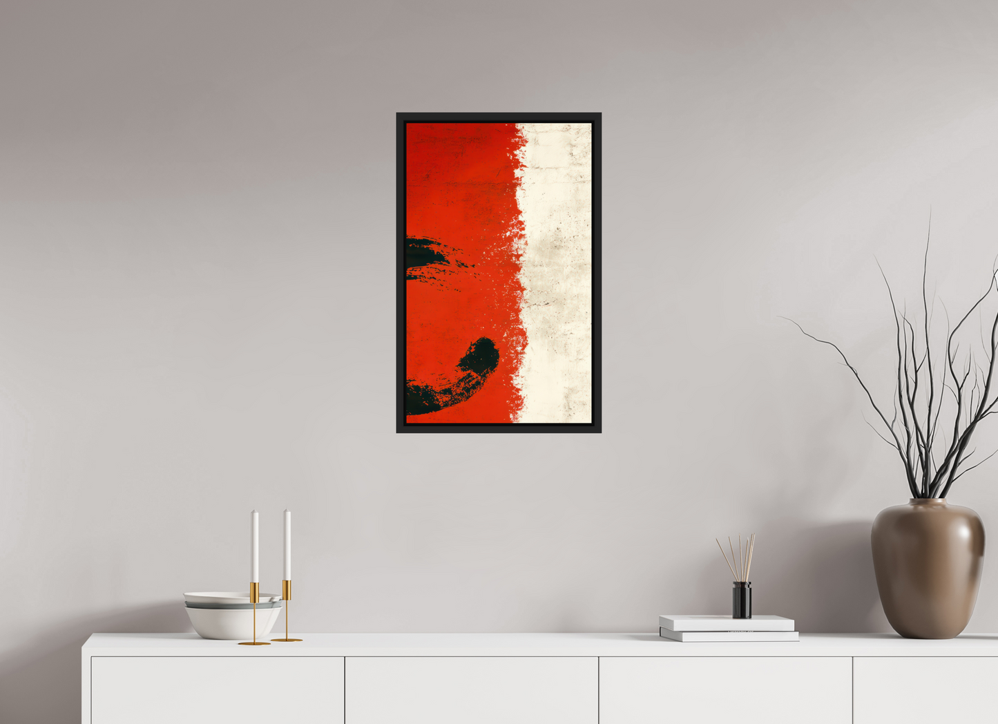 16 x 25.9″, Fine Art Print on Aluminum Dibond with Boarder Abstract Paint Brush Circle Right