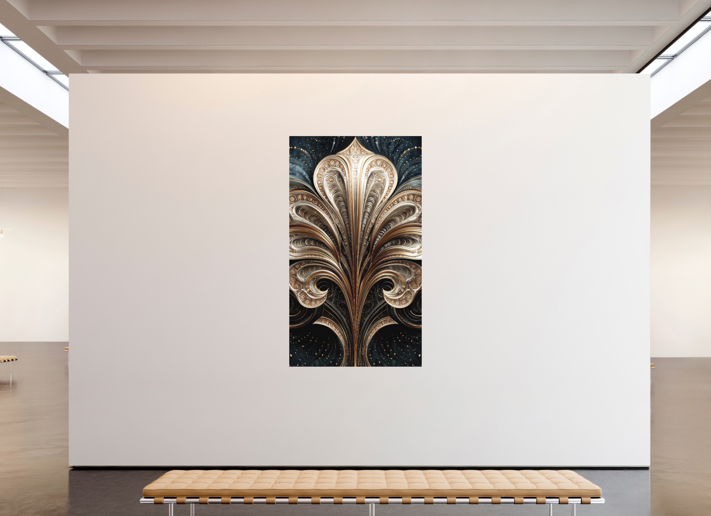 47 x 81.8″, Photo Print on Aluminum Backing Art Deco Abstract Flower 1
