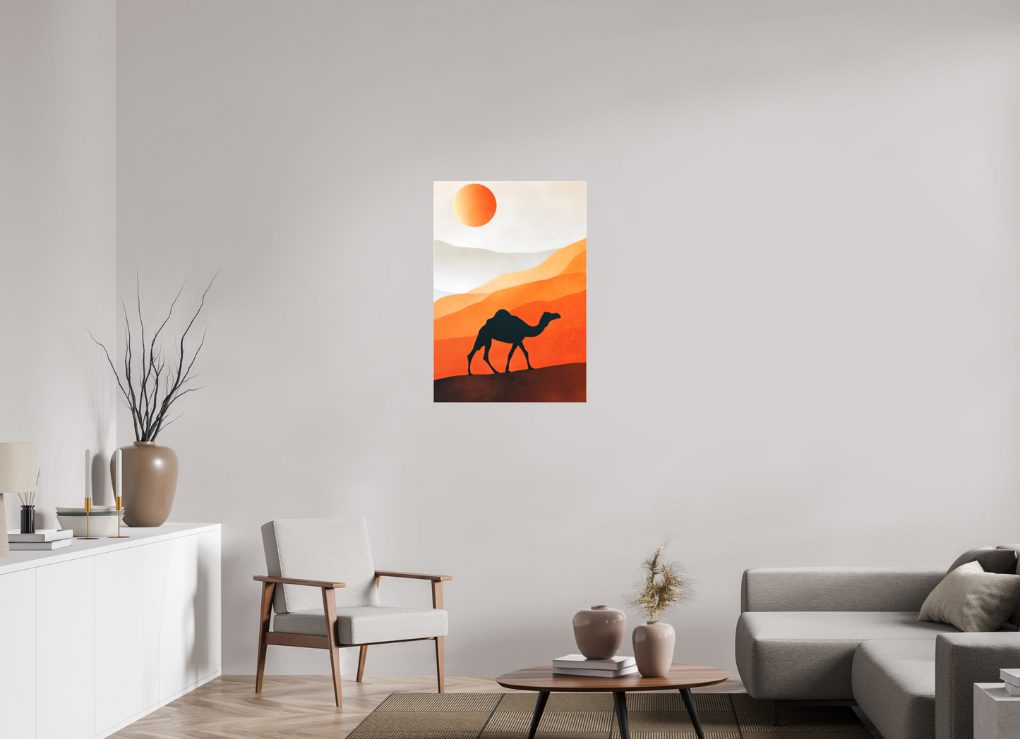 24 x 35″, Textile on Canvas Camel