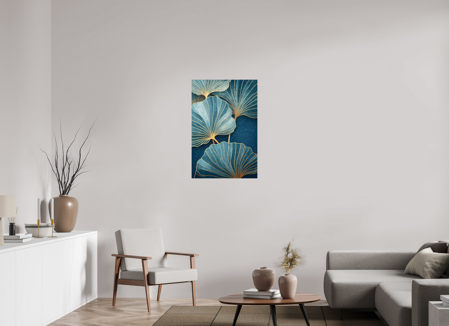 24 x 36″, Fine Art Print On Aluminum Dibond Art Deco Flowers 2