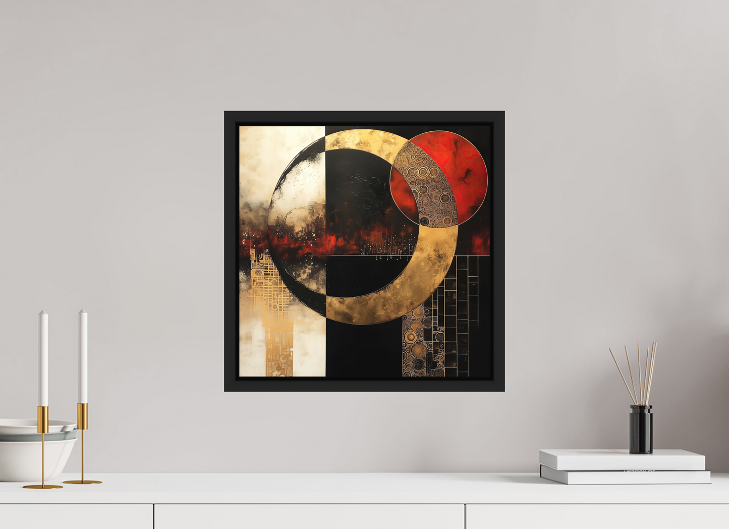 15 x 15″, Photo Print on Aluminum Backing with boarder Gold Blood Moon