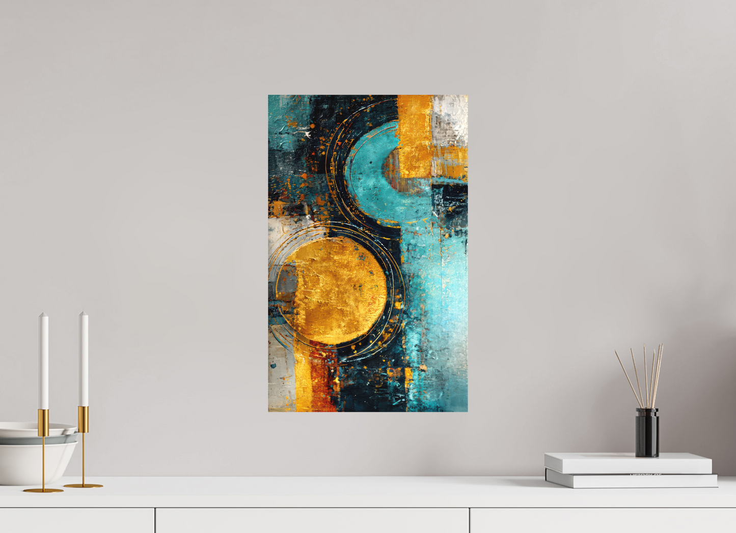 12 x 19.1″, Photo Print on Aluminum Backing Abstract Gold Paint 2