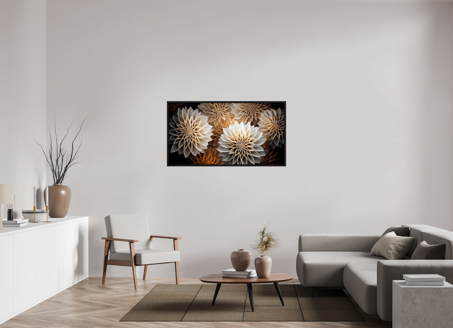 52.5 x 28″, Fine Art Print on Aluminum Dibond with Boarder Pollen Flowers
