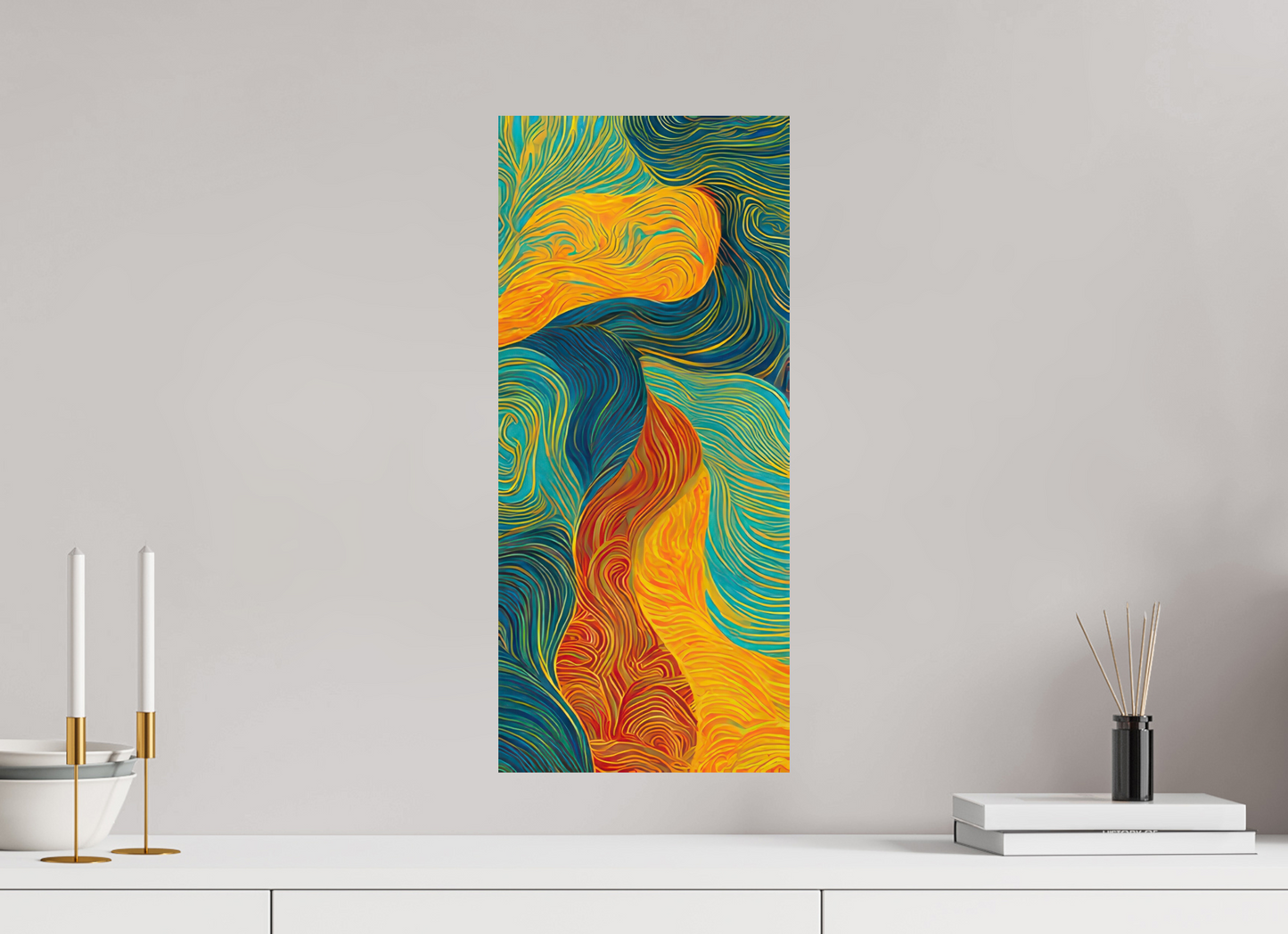 10 x 22.6″, Fine Art Print On Aluminum Dibond Abstract Colorful Clouds