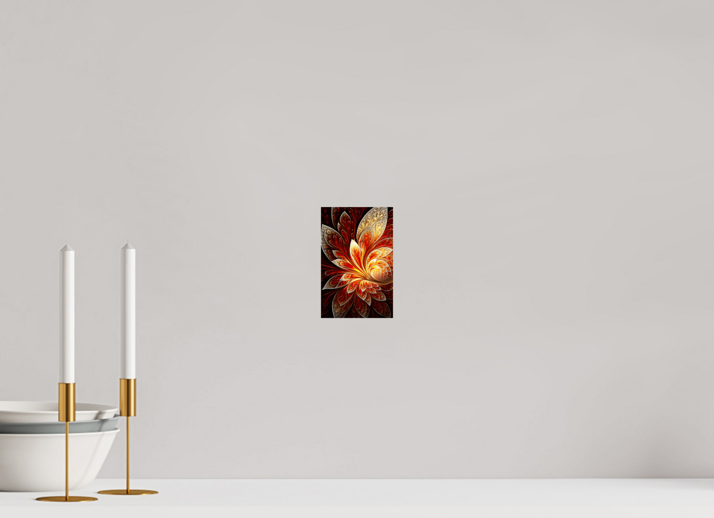 4 x 6.2″, Fine Art Print On Aluminum Dibond Abstract Fire Flower