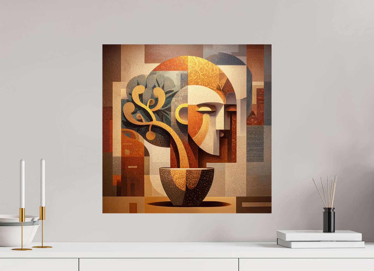 20 x 20″, Fine Art Print On Aluminum Dibond Abstract Pot Head