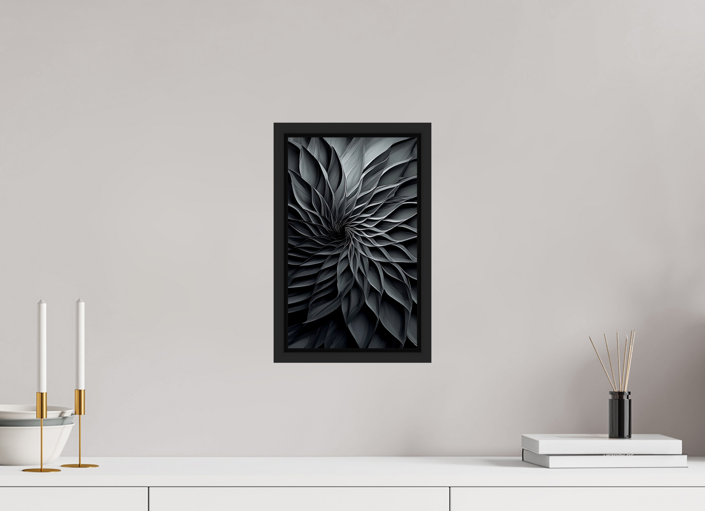 8 x 13.1″, Fine Art Print on Aluminum Dibond with Boarder Dark Flower 2