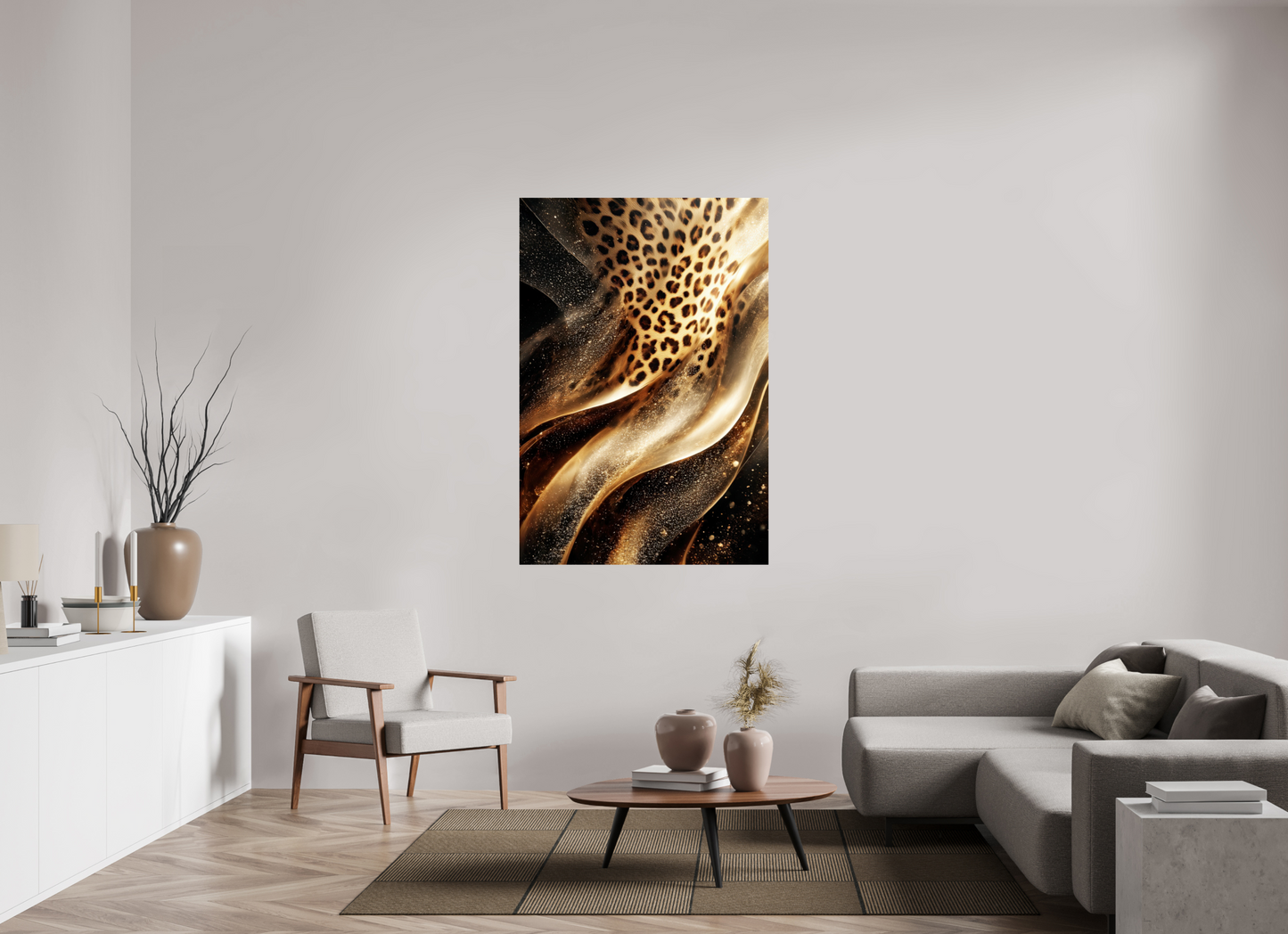 40 x 58.9″, Fine Art Print On Aluminum Dibond Leopard Swirl