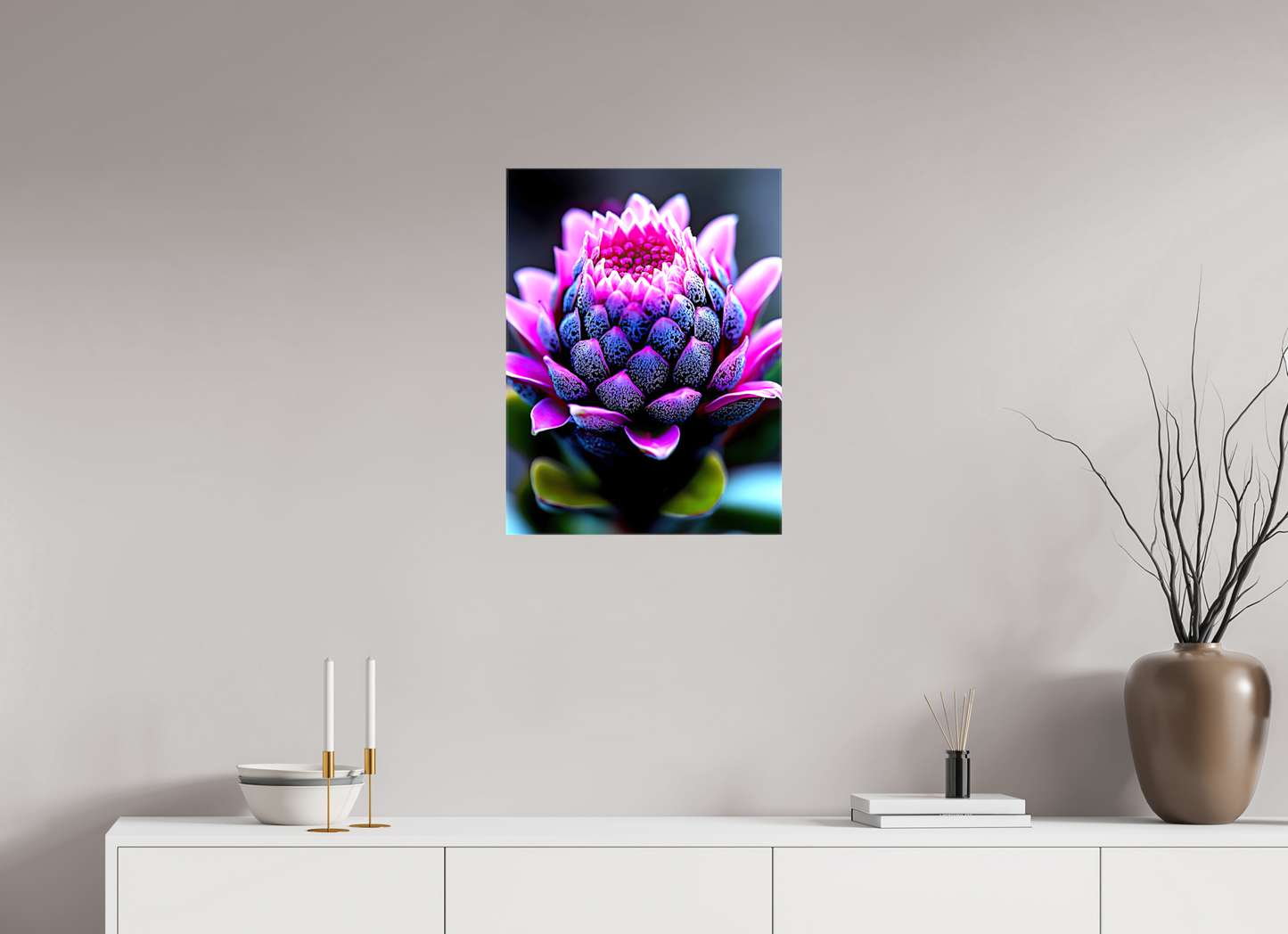 18 x 24″, Glossy Canvas Pink Bud Flower