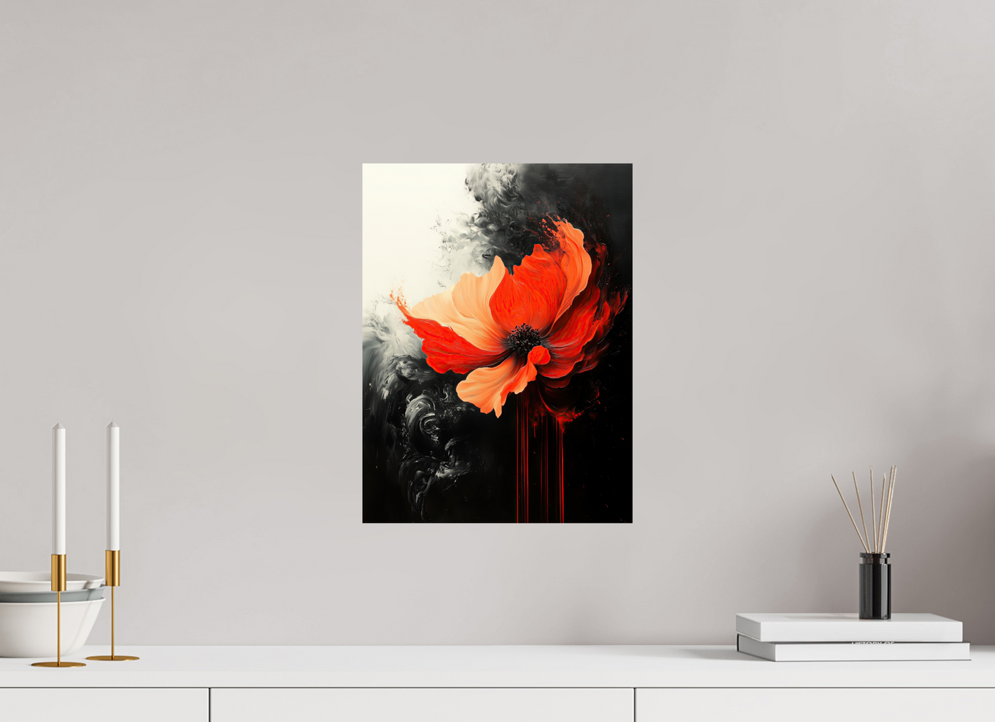 12 x 16″, Fine Art Print On Aluminum Dibond Red Flower