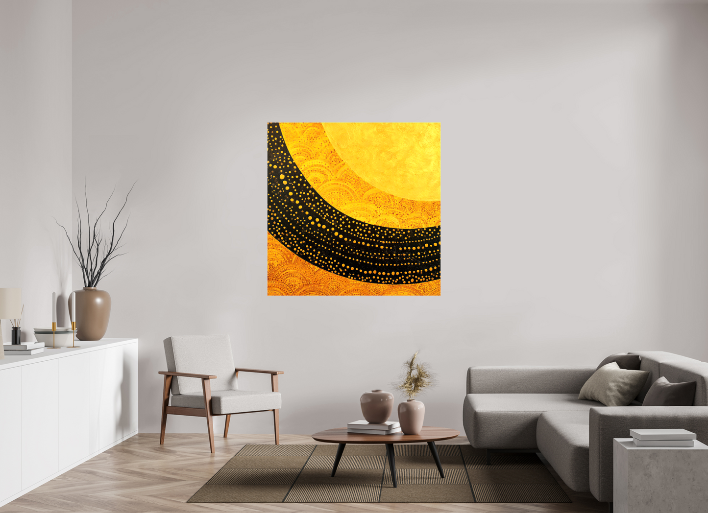 50 x 50″, Glossy Canvas Art Deco Sun