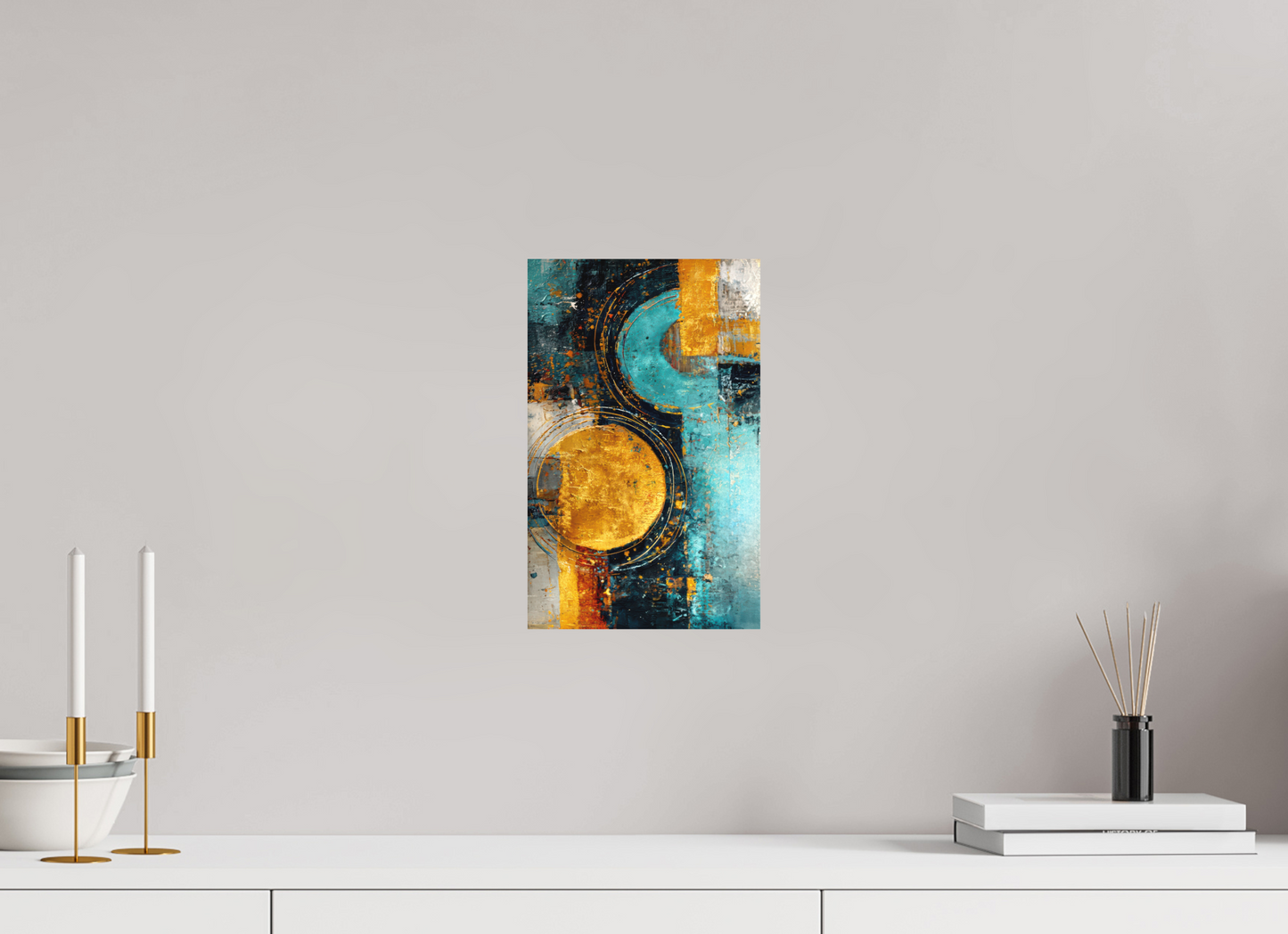 8 x 12.7″, Photo Print on Aluminum Backing Abstract Gold Paint 2