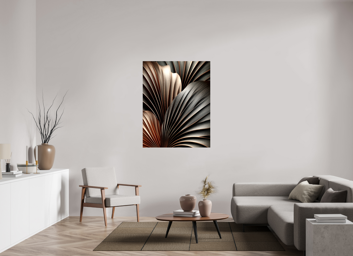 39 x 50″, Glossy Canvas Dark Leaves