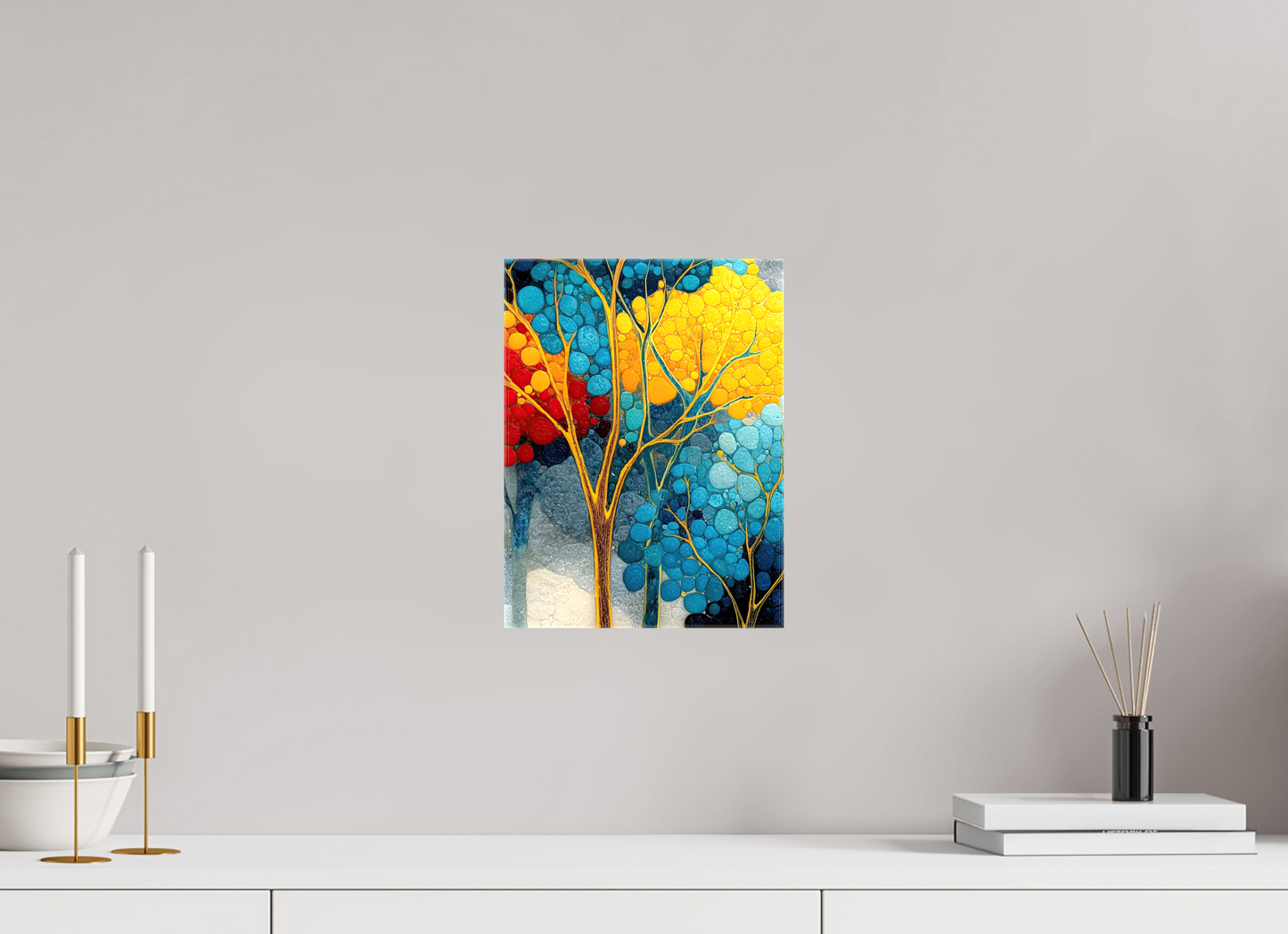 9 x 12″, Glossy Canvas City Trees
